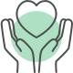 Heart and hands icon